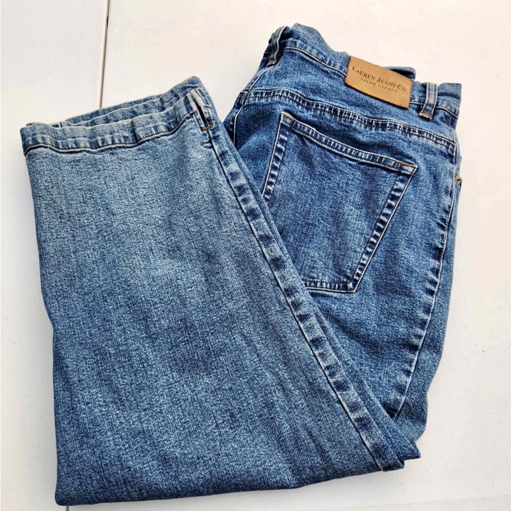RL Ralph Lauren Jeans Co Women Blue Wash Denim Pants Size 12